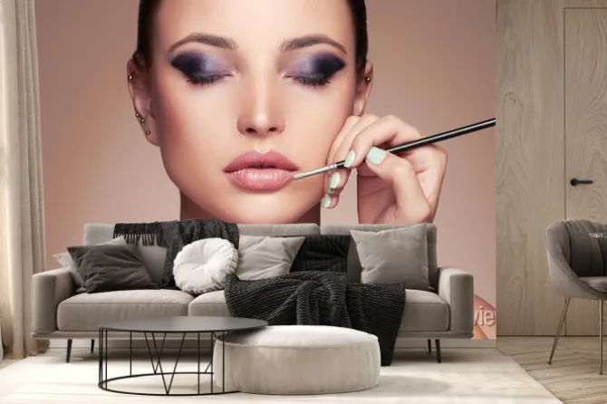 Fototapeta: Piękna twarz kobiety. piękna dziewczyna z doskonałej make-up.makeup