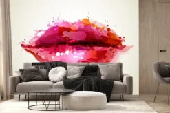 Fototapeta: Piękne usta womans abstrakcyjne plamy wytworzone przez