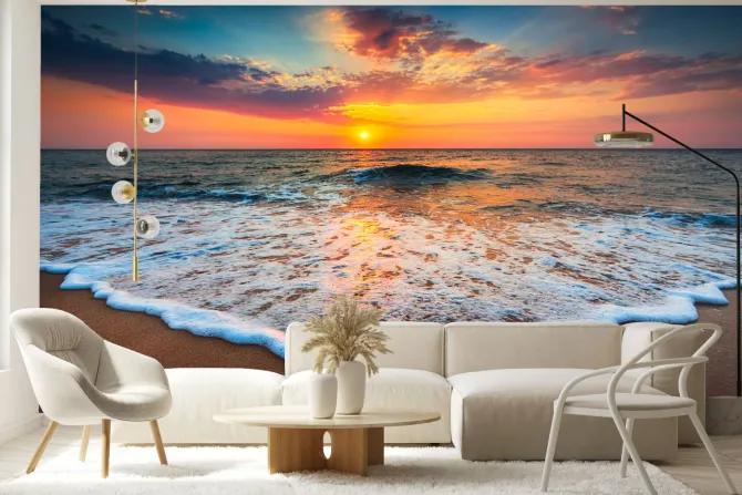 Fototapeta: Piękny wschód słońca nad morzem