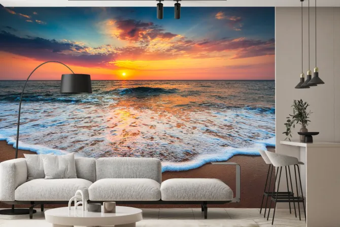 Fototapeta: Piękny wschód słońca nad morzem