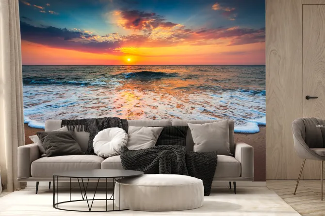 Fototapeta: Piękny wschód słońca nad morzem