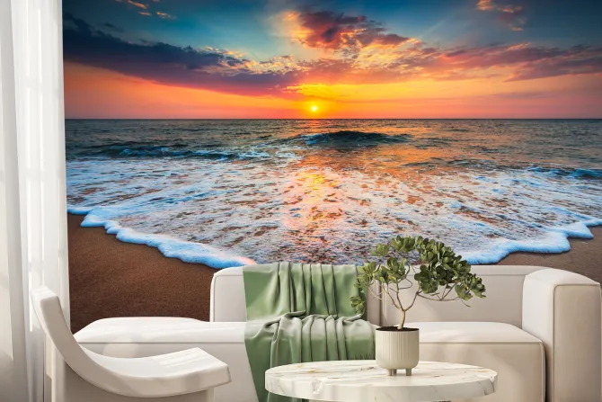 Fototapeta: Piękny wschód słońca nad morzem