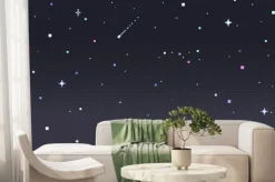 Fototapeta: Pixel art star sky at night.
