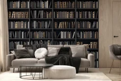 Fototapeta: Półki na książki w bibliotece ze starymi książkami 3d