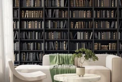 Fototapeta: Półki na książki w bibliotece ze starymi książkami 3d