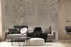 Fototapeta: Pnącza z kwiatami w odcieniach beżu