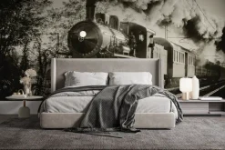 Fototapeta: Pociąg jadący po torach w stylu vintage