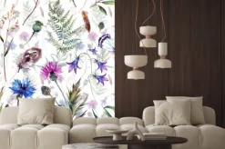 Fototapeta: Polne kwiaty malowane akwarelą