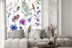 Fototapeta: Polne kwiaty malowane akwarelą