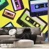 Fototapeta: Pop music style attributes eighties, retro old school concept.
