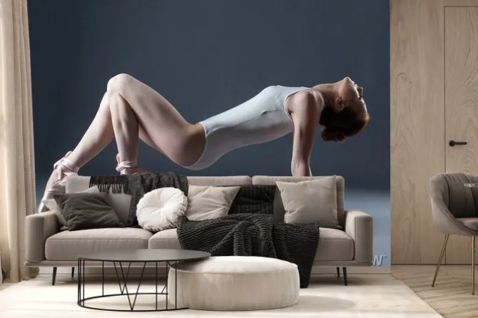 Fototapeta: Portret emocjonalny tancerza pointes