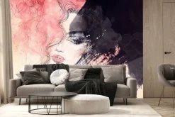 Fototapeta: Portret kobiety w stylu akwareli