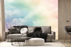 Fototapeta: Puszyste chmury w tęczowych kolorach