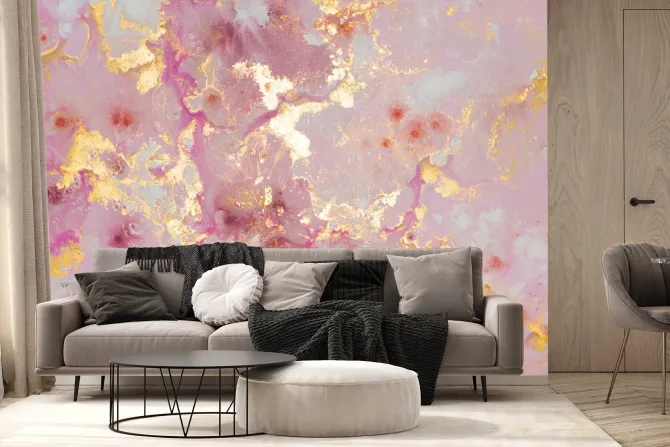 Fototapeta: Róża abstrakcyjna tekstura marmur ze złotymi zdobieniami