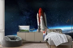 Fototapeta: Rakieta lecąca w kosmos z ziemi