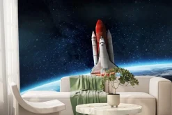 Fototapeta: Rakieta lecąca w kosmos z ziemi