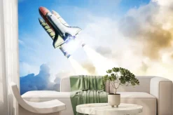 Fototapeta: Rakieta lecąca w kosmos