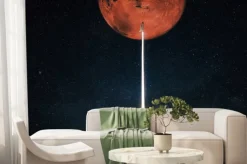 Fototapeta: Rakieta startująca w stronę planety mars