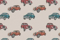 Fototapeta: Retro auta na tle w kropki