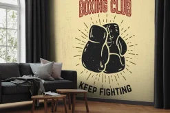 Fototapeta: Rękawice bokserskie na żółtym tle