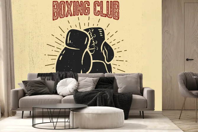 Fototapeta: Rękawice bokserskie na żółtym tle