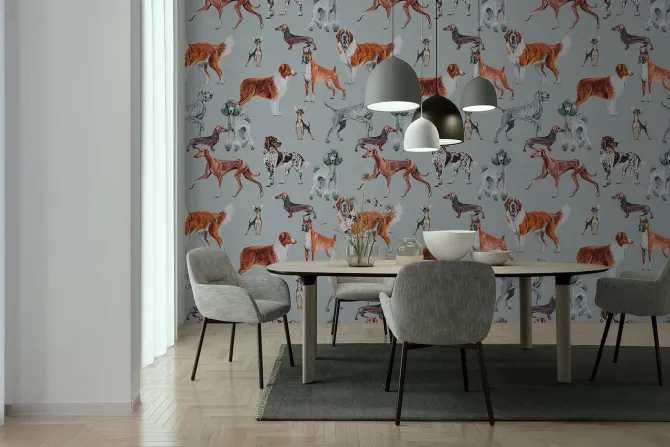 Fototapeta: Różne rasy psów ilustracja w stylu akwareli