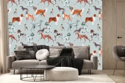 Fototapeta: Różne rasy psów ilustracja w stylu akwareli