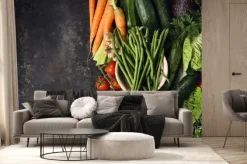 Fototapeta: Różne surowe warzywa na szorstkim stole