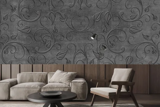 Fototapeta: Roślinna tekstura w szarości