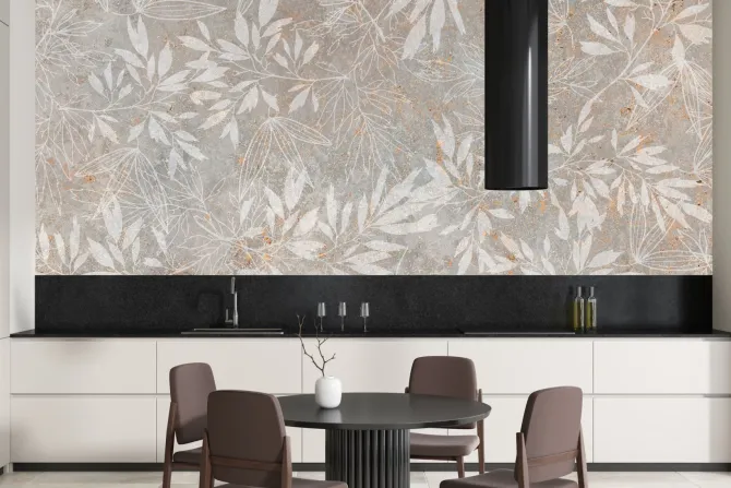 Fototapeta: Rośliny i liście na betonowym tle