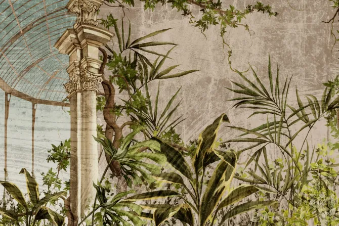 Fototapeta: Rośliny tropikalne wśród kolumn