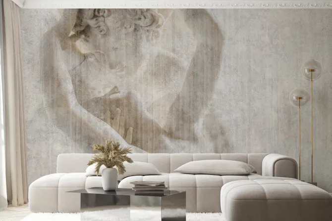 Fototapeta: Romantyczna abstrakcja pocałunek rzeźby z efektem betonu