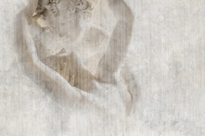 Fototapeta: Romantyczna abstrakcja pocałunek rzeźby z efektem betonu