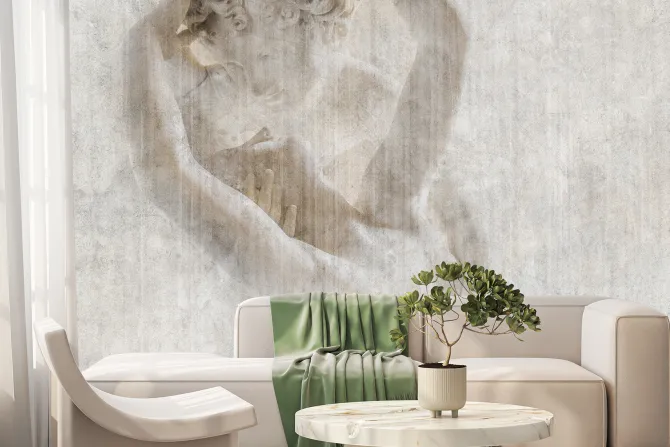 Fototapeta: Romantyczna abstrakcja pocałunek rzeźby z efektem betonu