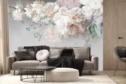 Fototapeta: Romantyczne kwiaty na jasnym tle