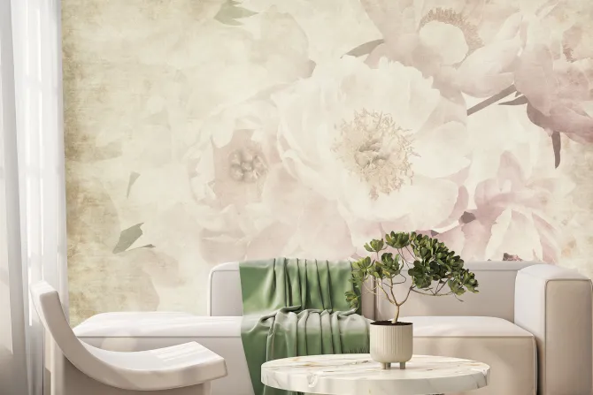 Fototapeta: Romantyczne piwonie w stylu retro