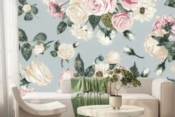 Fototapeta: Romantyczne różowe i beżowe kwiaty