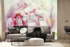 Fototapeta: Różowe i białe piwonie w stylu malarstwa olejnego