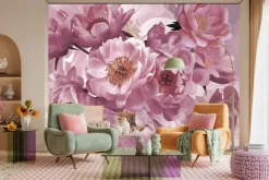 Fototapeta: Różowe kwiaty piwonie z bliska