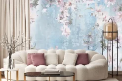 Fototapeta: Różowe kwiaty w stylu akwareli