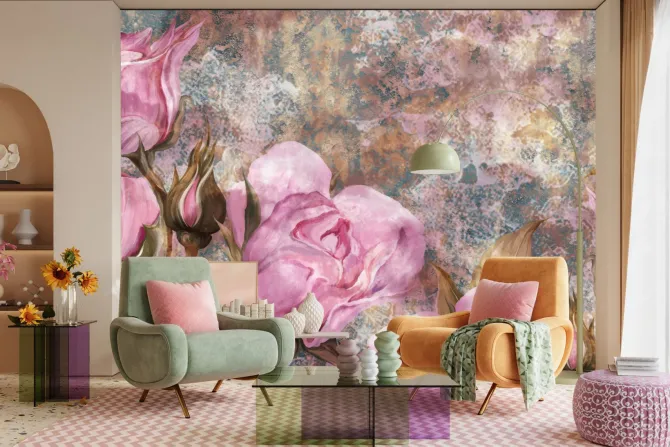 Fototapeta: Różowe kwitnące róże