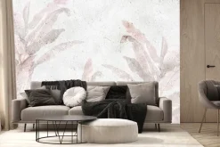 Fototapeta: Różowe liście palm na betonie