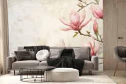 Fototapeta: Różowe magnolie w stylu retro