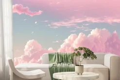 Fototapeta: Różowe obłoki chmur na błękitnym niebie