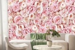 Fototapeta: Różowe pastelowe róże w gęstym układzie