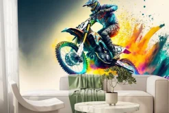 Fototapeta: Rowerzysta terenowy w kolorach