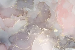 Fototapeta: Różowo fioletowy marmur ze złotymi elementami dekoracyjny wzór