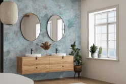 Fototapeta: Ryby na tle betonu w odcieniach niebieskiego