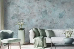 Fototapeta: Ryby na tle betonu w odcieniach niebieskiego