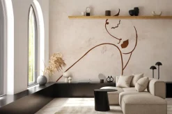 Fototapeta: Rysunek kobiecej twarzy na betonie